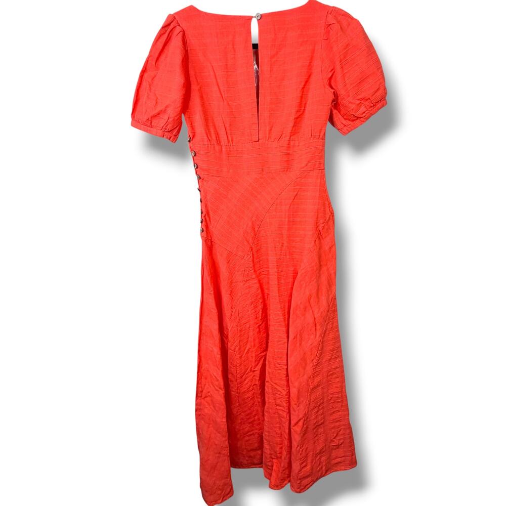 Free People Free-est NWOT Catch The Light Sweetheart Textured Woven Cotton Dress - Picture 7 of 11